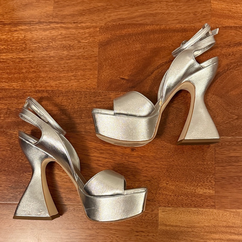 Glamorous Silver Platform Sandals